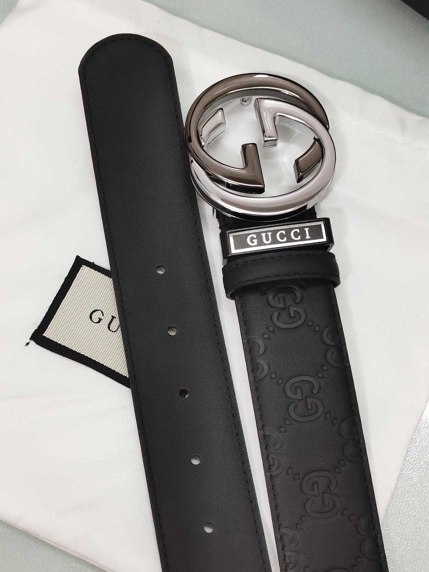 GUCCI Embellished coated-canvas and leather belt &