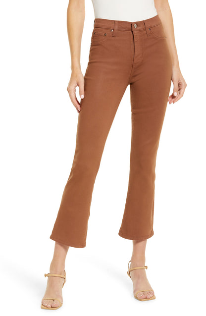 Pistola Lennon Coated High Rise Cropped Bootcut Jeans, Size 29