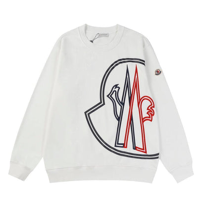 Moncler Logo-Embroidered Printed Cotton Jersey Sweatshirt White