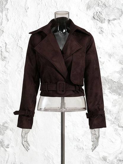 Retro Tie-Waist Women Jacket