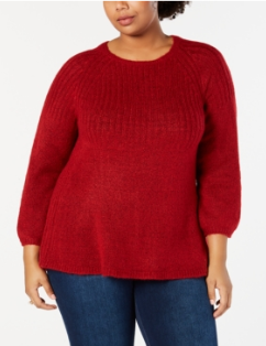 Style &amp; Co. Womens Plus Knit Crew Neck Pullover Sweater
