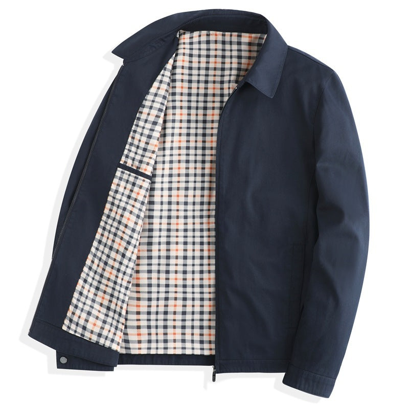 Pure Cotton Lapel Jacket for Men Business Casual Outerwear