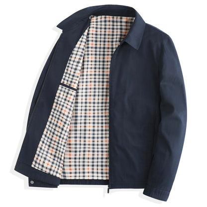Pure Cotton Lapel Jacket for Men Business Casual Outerwear
