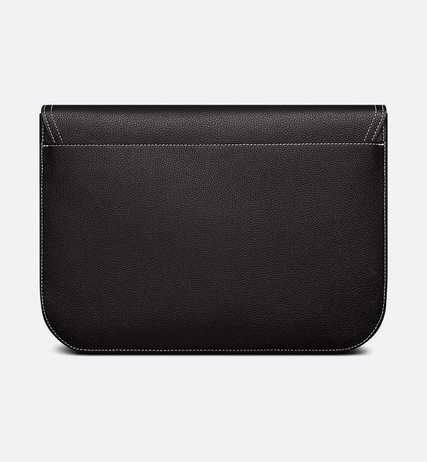 Dior Saddle A4 Pouch Black Grained Calfskin