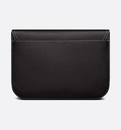 Dior Saddle A4 Pouch Black Grained Calfskin