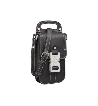 Saddle Vertical Pouch with Strap Black Dior Oblique Jacquard with Black Grained Calfskin