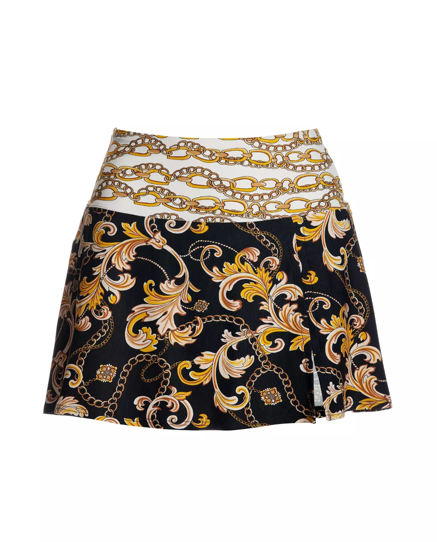 Boston Proper Swim Sense Filigree Status Print High Waisted Skirted Bottom, Small