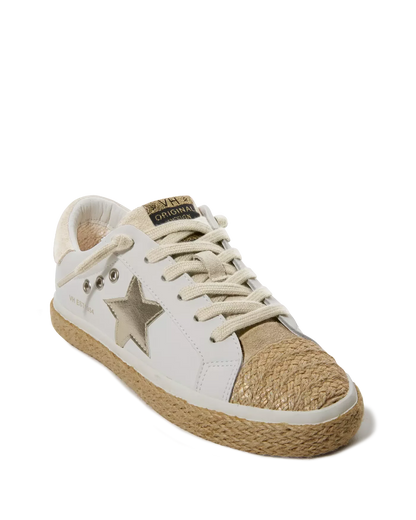 Vintage Havana Taupe Multi Raffia Sneaker, Size 6