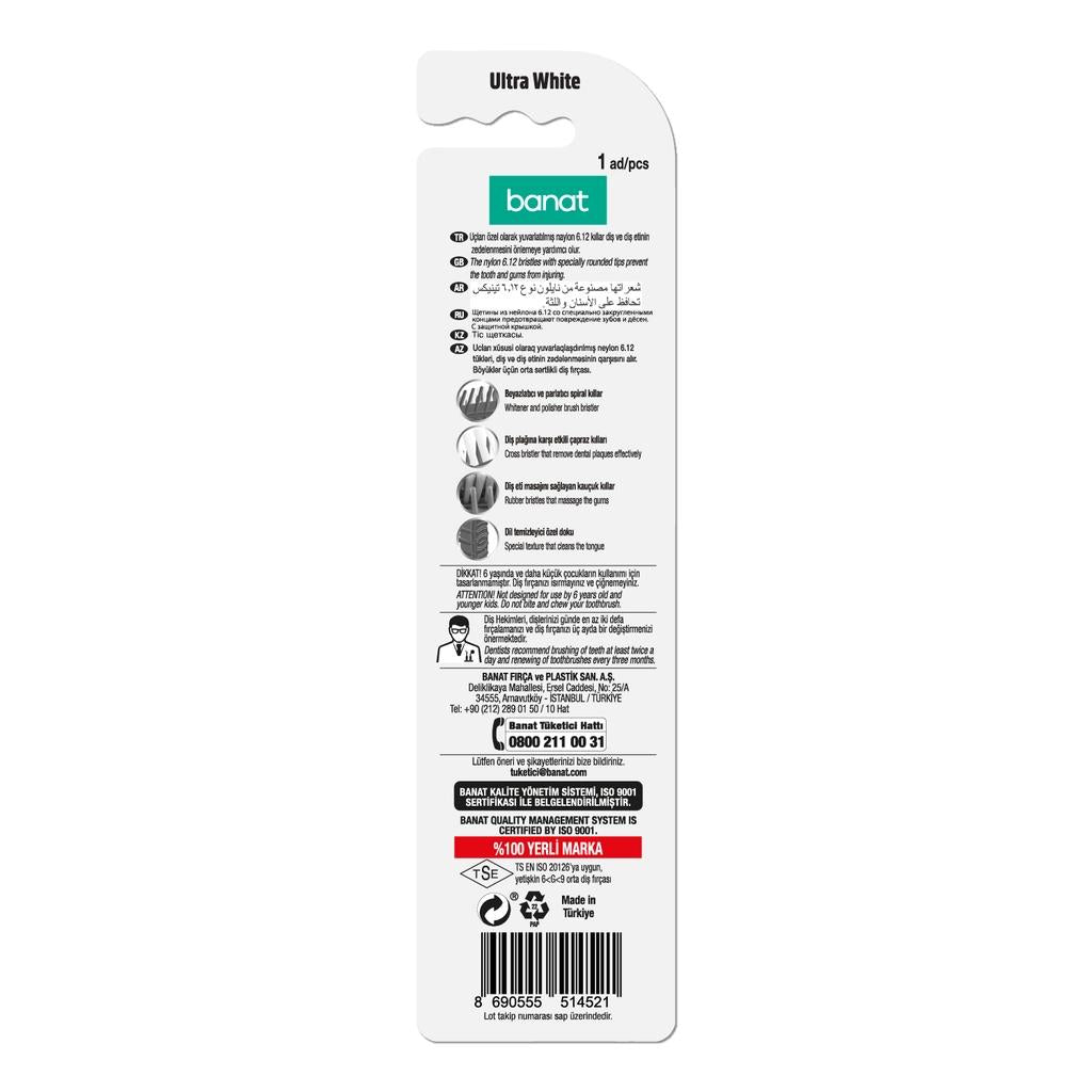 Banat Ultra White Medium Toothbrush Duo Pack