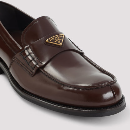 PRADA Shiny Leather Loafers for Men - FW25 Collection