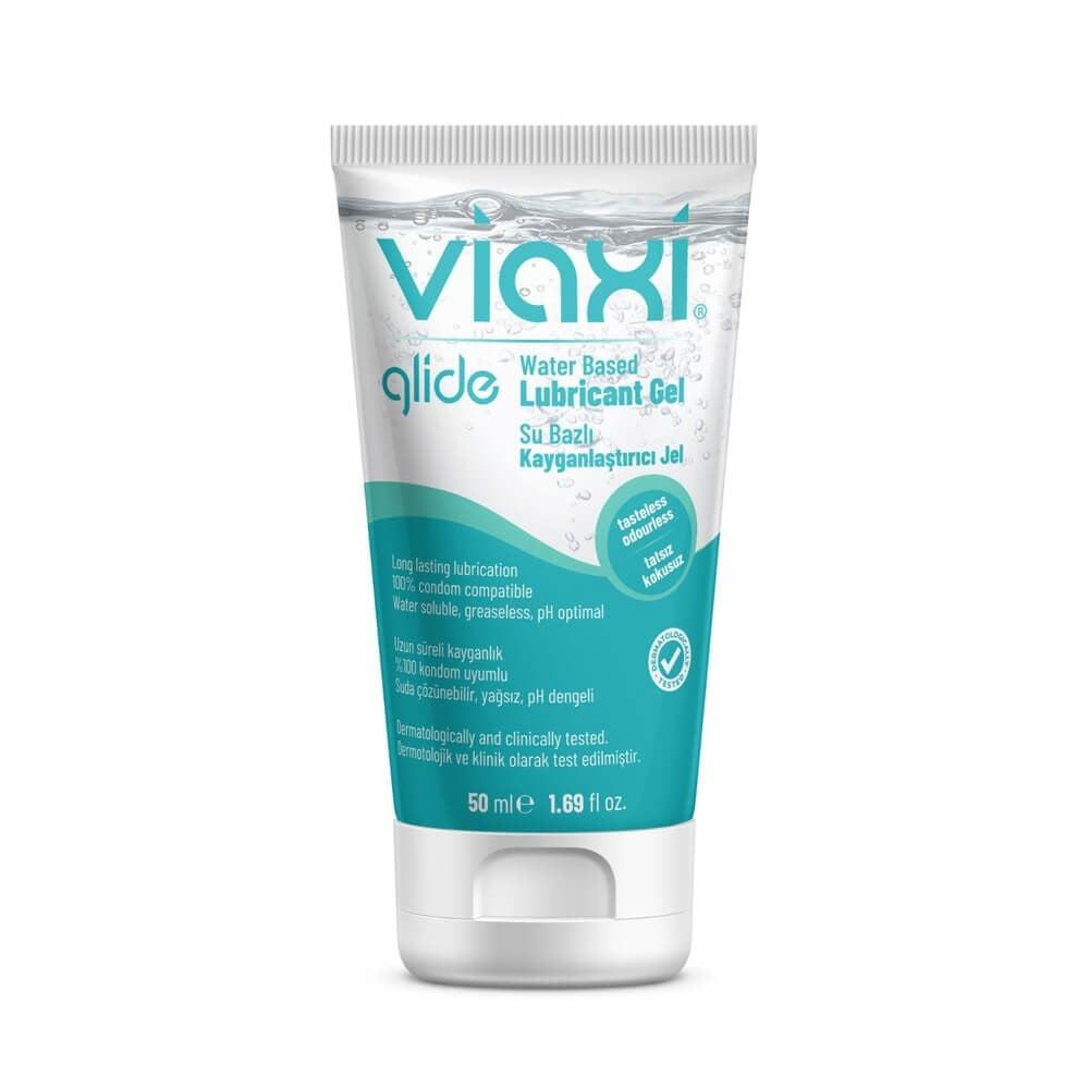 Viaxi Glide Water-Based Lubricant Gel 50ml - Condom Compatible, pH Balanced &amp; Dermatologically Tested