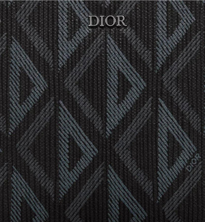 Christian Dior Zipped Pouch with Strap Black Coated Cotton Canvas with CD Diamond Print