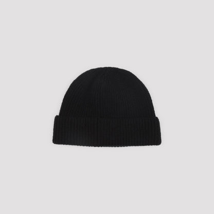 PRADA Ribbed Wool and Cashmere Beanie with Triangle Logo