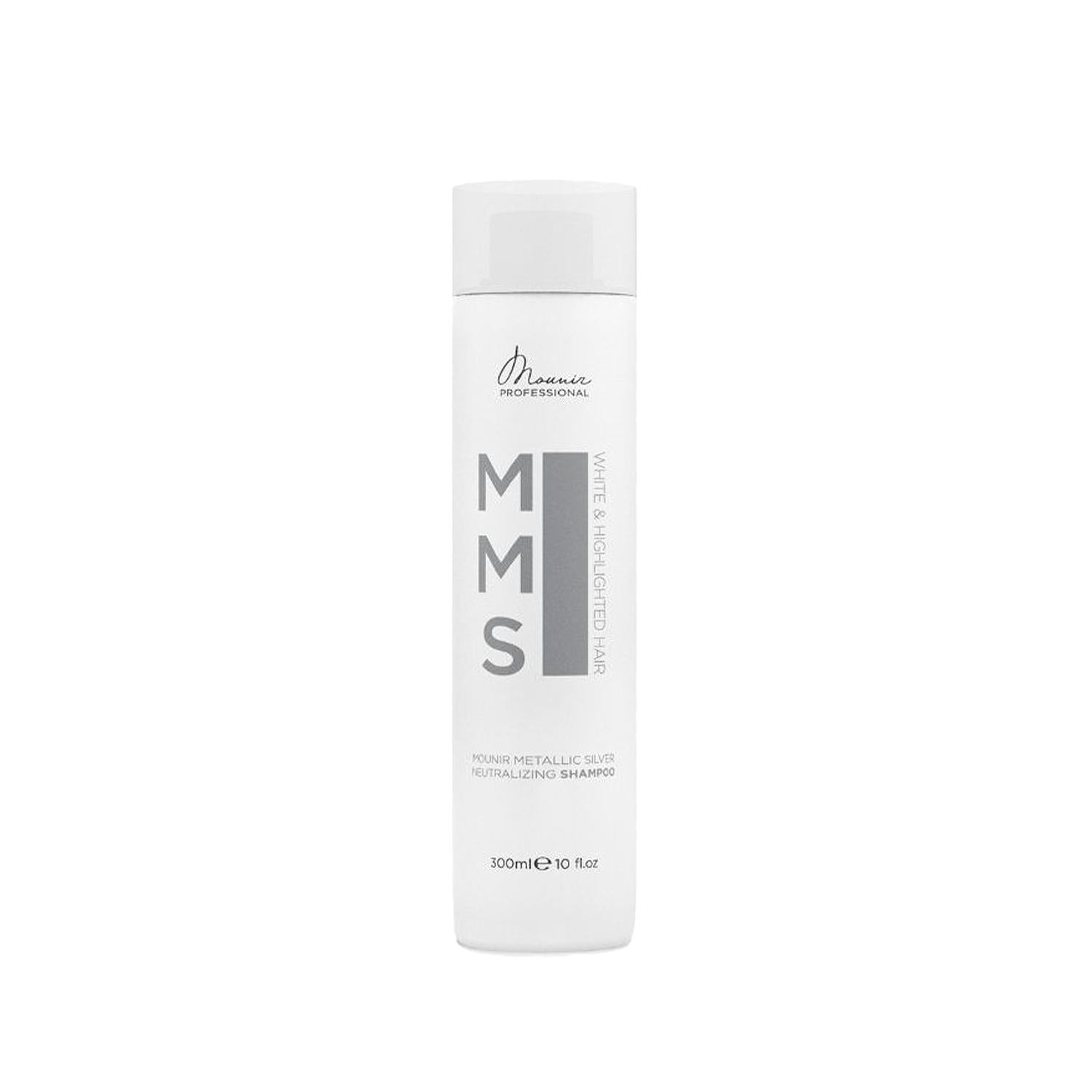 Mounir Gray Hair Shampoo - Metallic Silver Neutralizing for Gray &amp; White Hair, 300ml