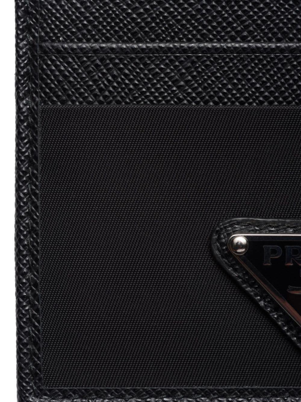 PRADA Mini Saffiano Card Case with Logo Triangle