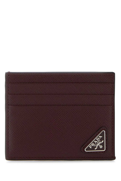 PRADA Mini Saffiano Leather Card Holder 10 X 8 CM