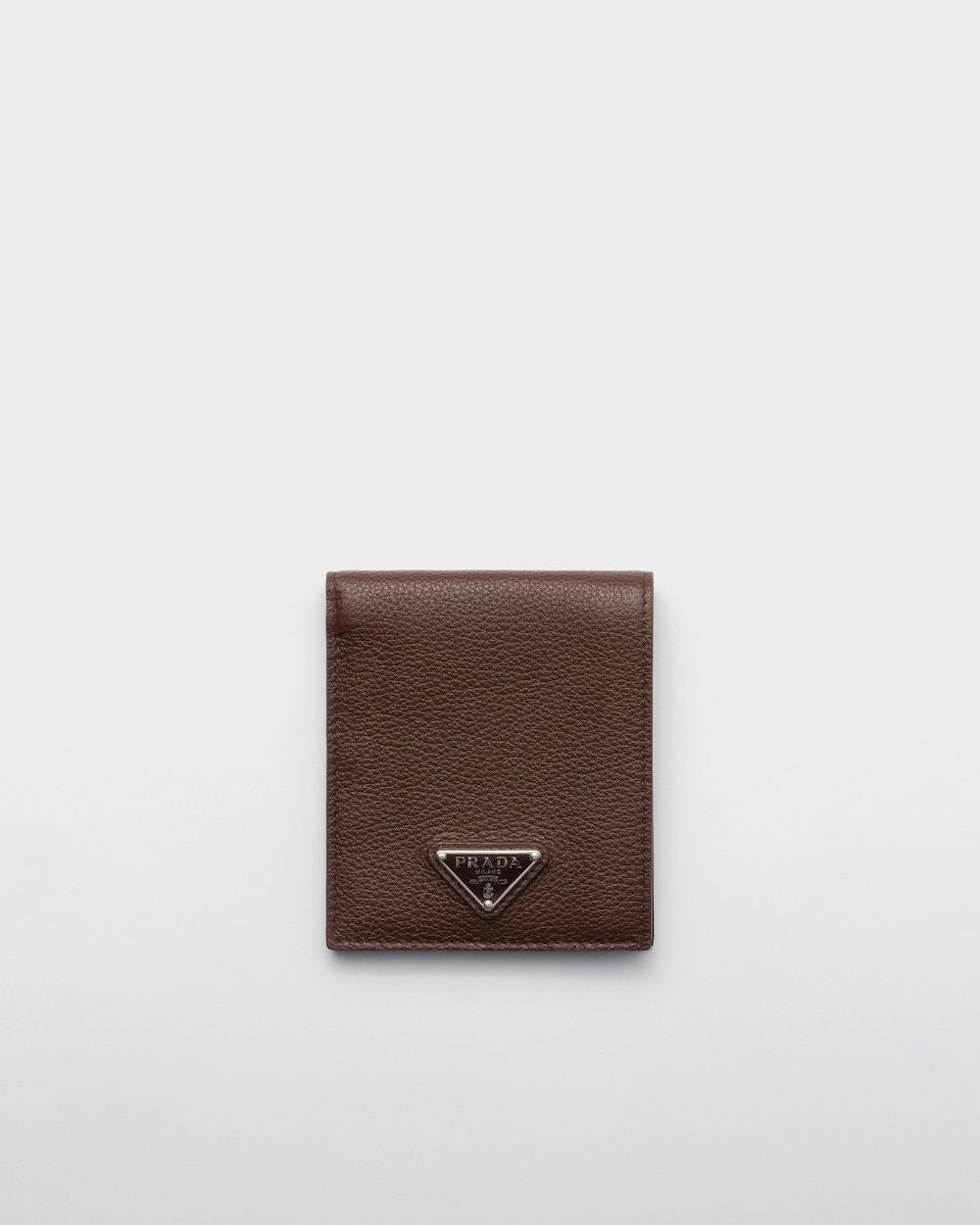 PRADA Grained Leather Bi-Fold Mini Wallet - W 11 X H 9.5 CM