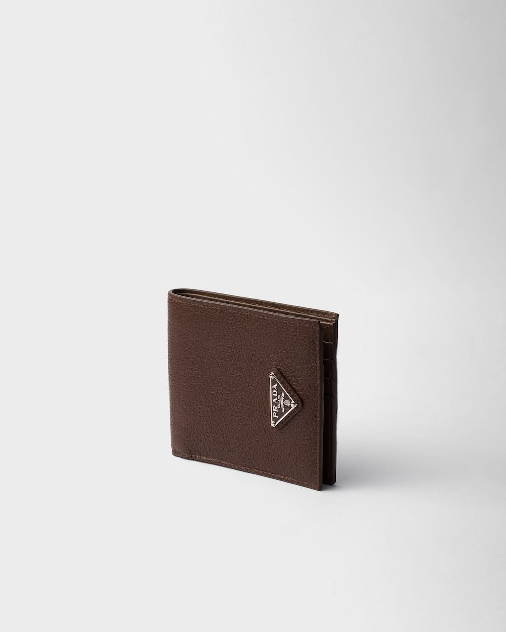 PRADA Grained Leather Bi-Fold Mini Wallet - W 11 X H 9.5 CM