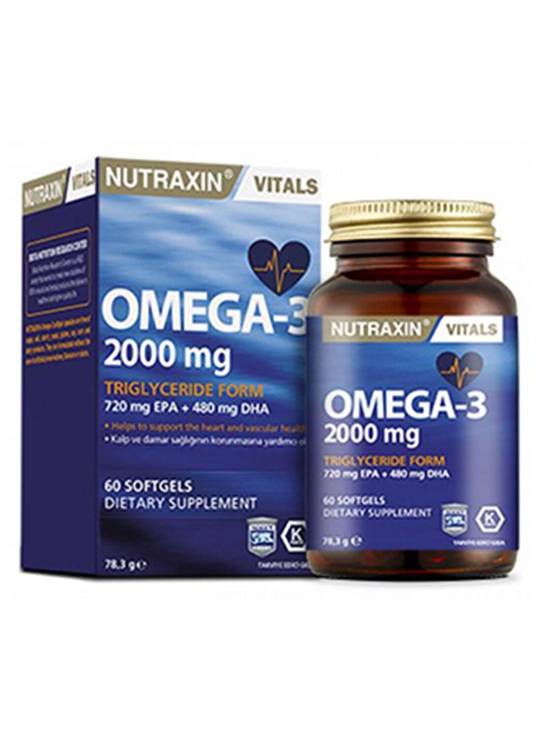 Nutraxin Omega 3 Fish Oil 2000mg - EPA &amp; DHA - 60 Softgels