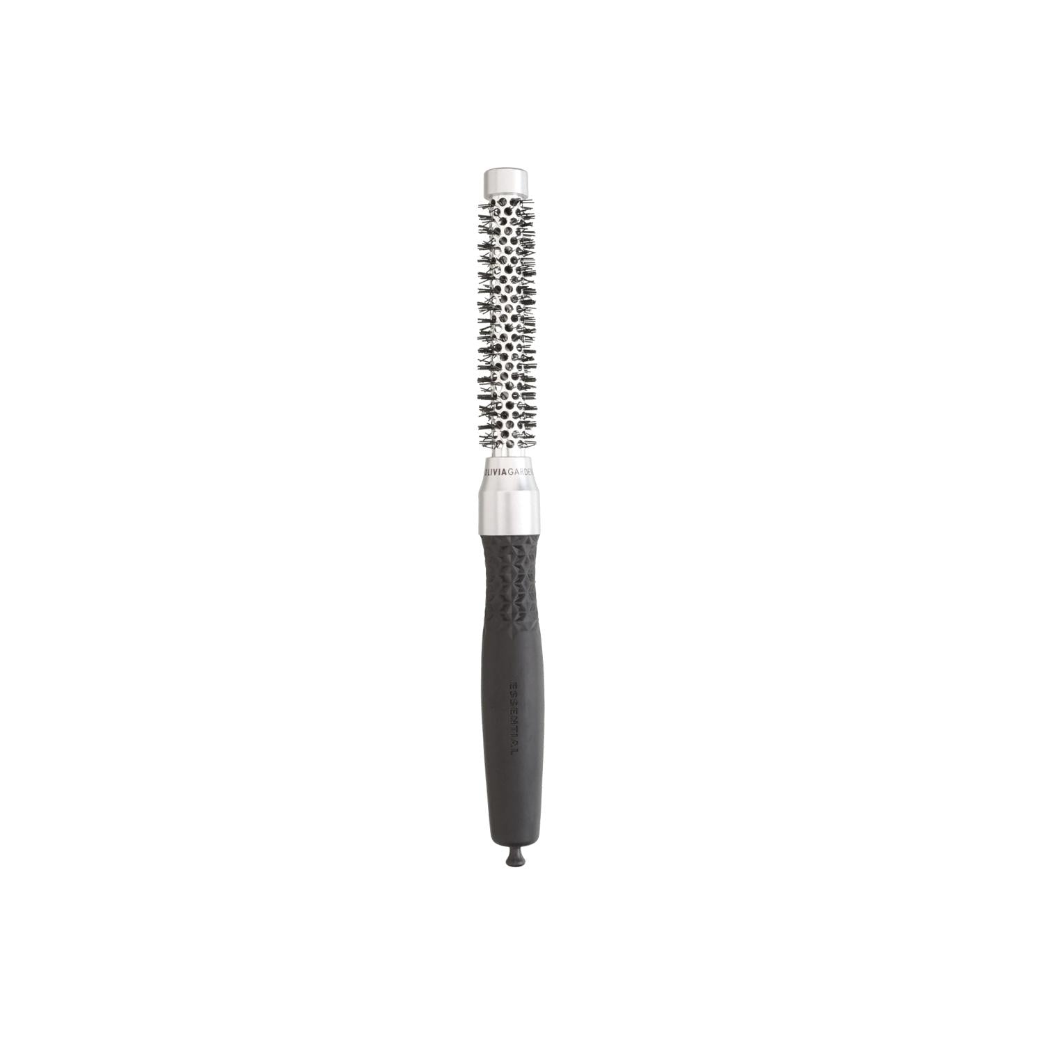 Olivia Garden Essential Blowout Soft Boar Bristles Silver Hair Brush Size 10 - Gentle Detangling &amp; Styling for Professionals