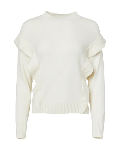 Bcbgmaxazria Flounce Trim Sweater – Gardenia