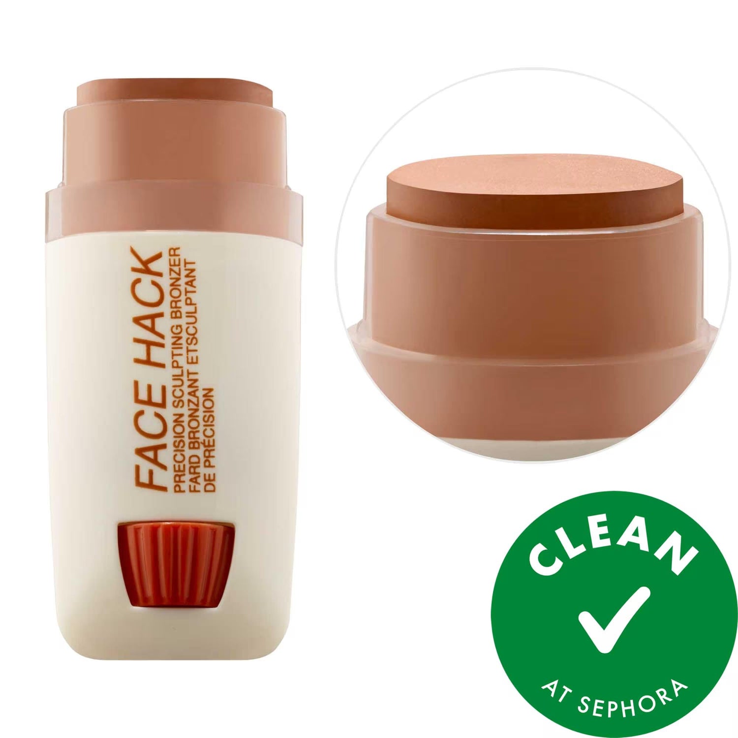 FACE HACK Cream Bronzer Stick - Natural Finish Contouring Makeup for Effortless Sculpting, Vegan &amp; Gluten-Free