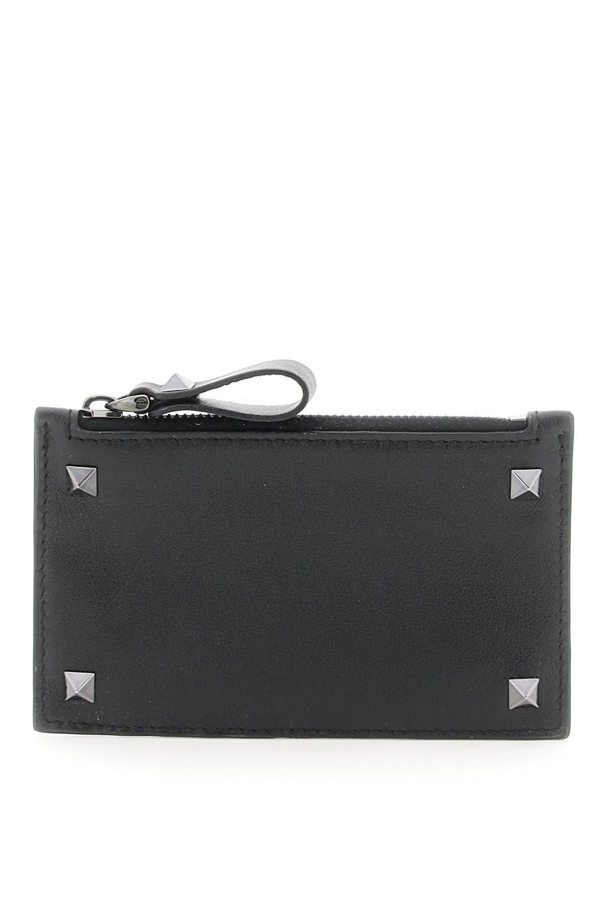 VALENTINO GARAVANI Mini Rockstud Leather Card Holder