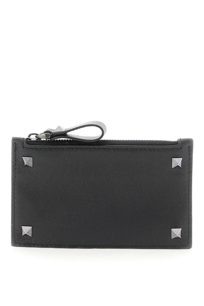 VALENTINO GARAVANI Mini Rockstud Leather Card Holder