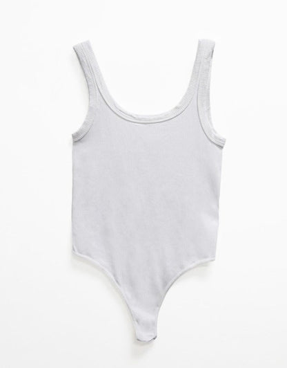 Ribbed Scoop Neck &amp; Back Bodysuit
