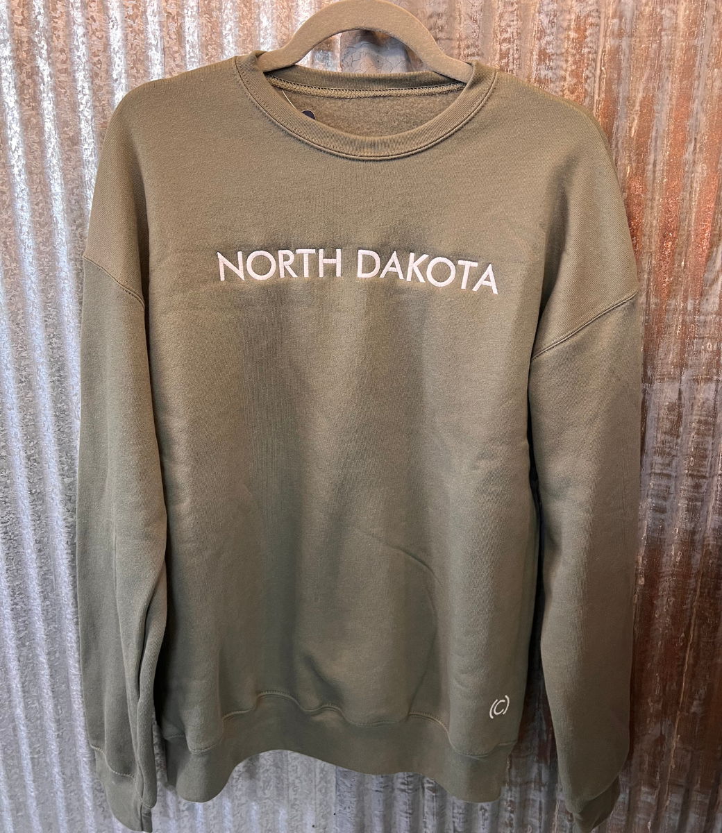 Embroidered Fleece Sweatshirt - Military Green