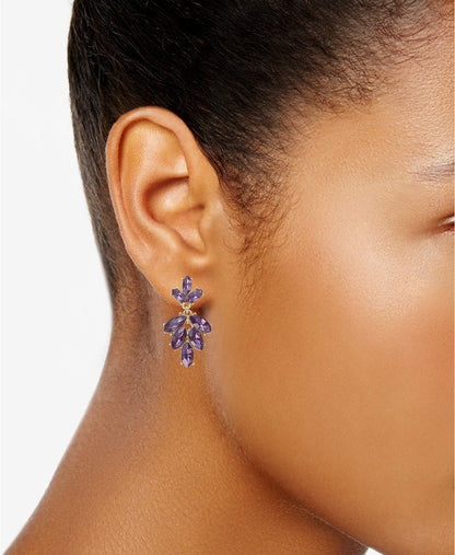 I.n.c. Day &amp; Night Gold-Tone 2-Pc. Set Multi-Stone Cluster Drop Earrings
