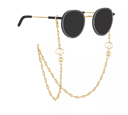 Unwritten Gold Flash Plated Leaf Design 27in Glasses or Face Mask Chain