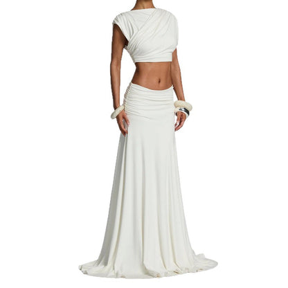 Relaxed Elegant Sleeveless Skirt Suit