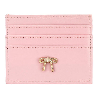 Eklips Powder Pink Bow Card Holder with Slim Design