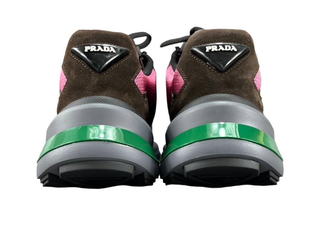 Prada Brushed Leather Bike Fabric Suede Garnet "Peony Pink"