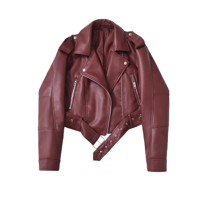 Turn-down collar loose-fitting coat