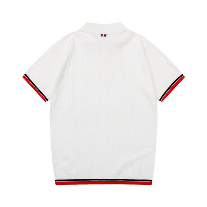 Thom Browne White T-Shirt with Collar