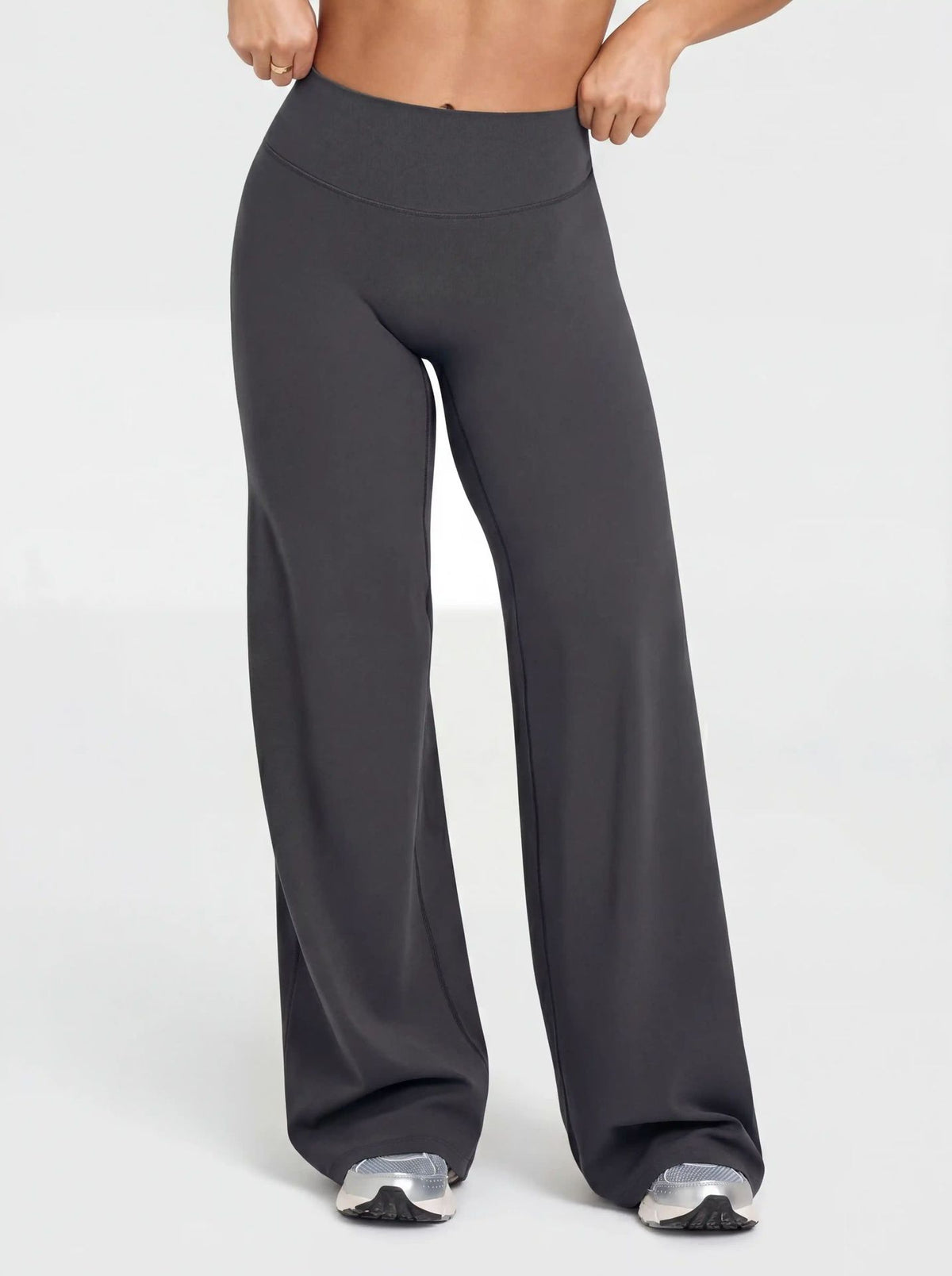 Womens High Waist Flared Yoga Pants Straight Leg Slimming Workout Leggings