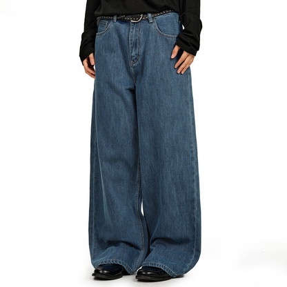 Washed Straight-Leg Denim Pants