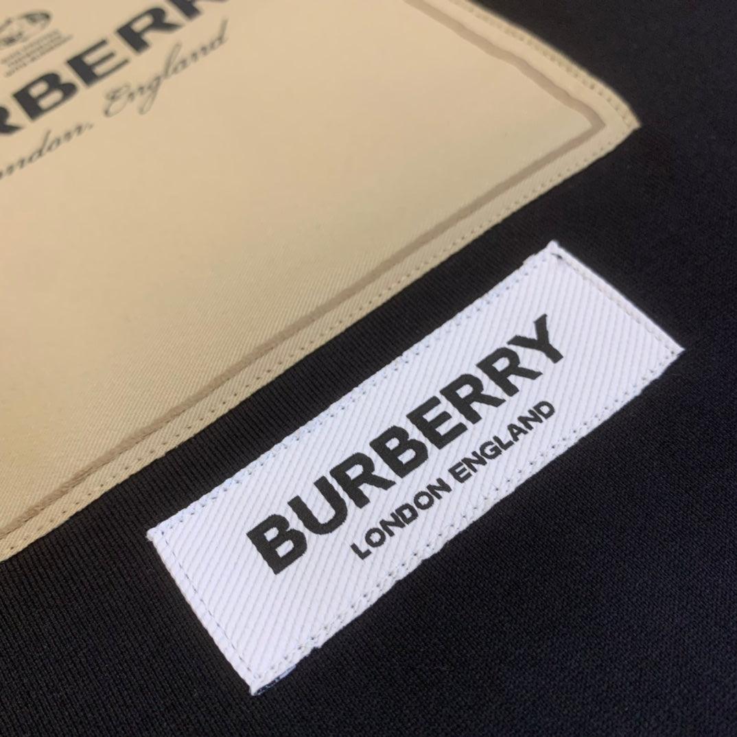 Burberry Black T-Shirt Without Collar