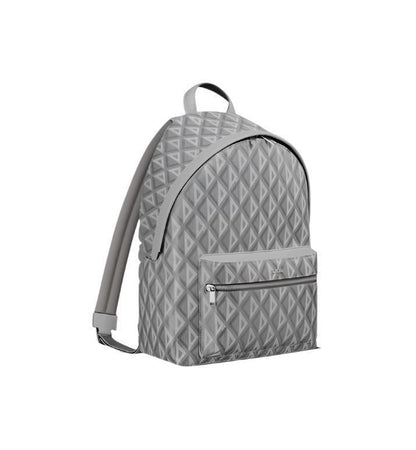 Dior Rider Zipped Backpack Grey Coated Cotton Canvas with CD Diamond Print