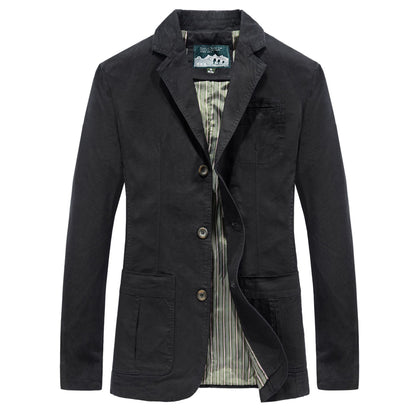 Classic Lapel Cotton Jacket for Men