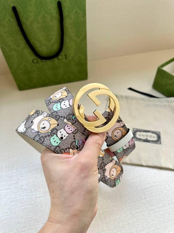 GUCCI Cartoon Print Logo Belt &