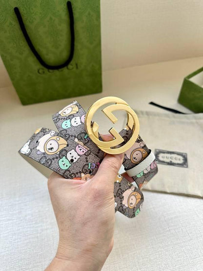 GUCCI Cartoon Print Logo Belt &