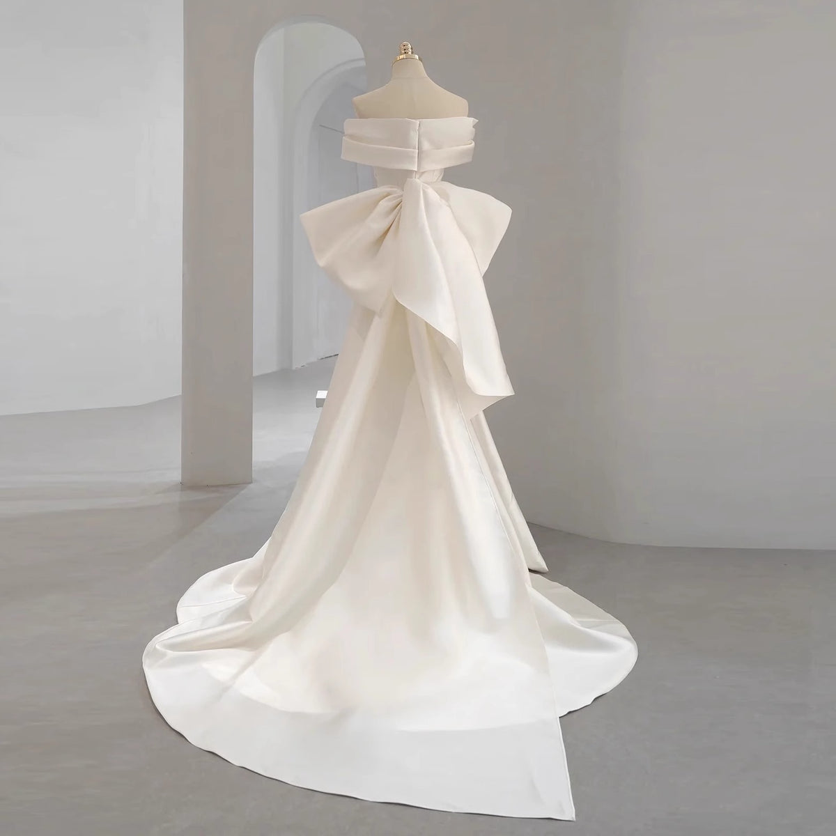 French Satin Fishtail Wedding Dress