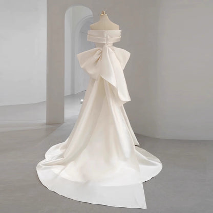 French Satin Fishtail Wedding Dress
