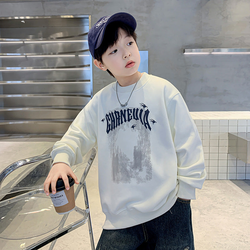 Boys Spider Print Crewneck Shirt