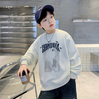 Boys Spider Print Crewneck Shirt