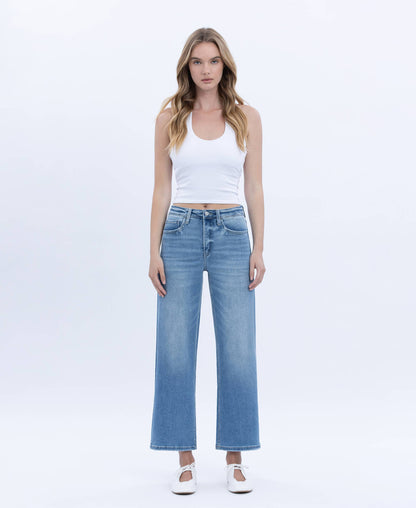 Willa Tummy Control High Rise Crop Wide Jean