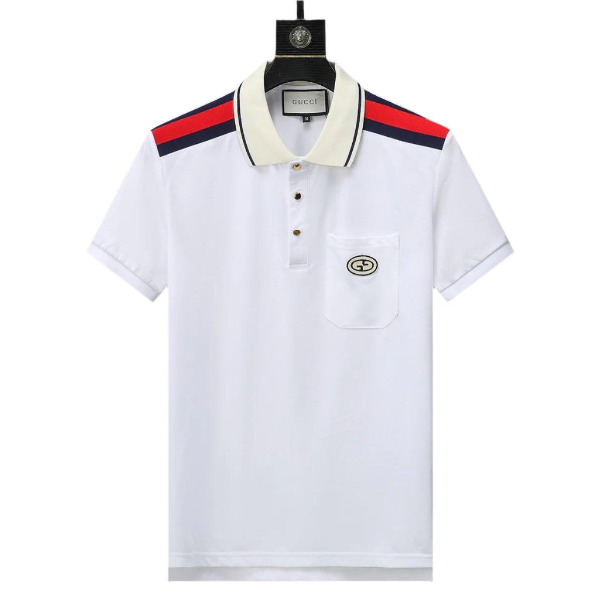 Gucci White T-shirt with a collar